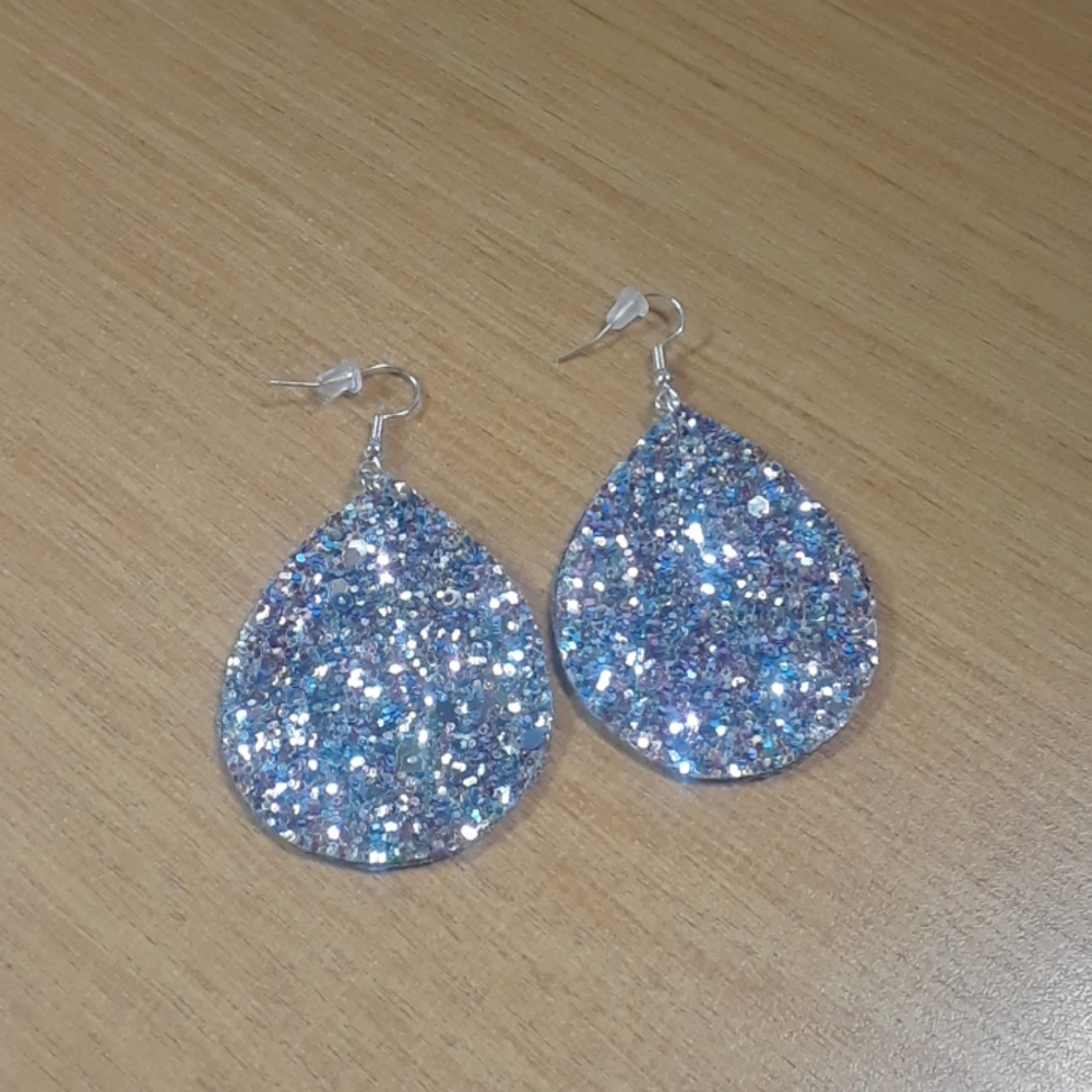 Glitter Teardrop Earrings